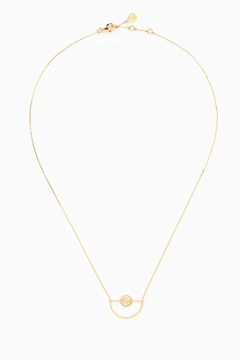 Arabic Letter ‘Noon’ Diamond Necklace in 18kt Gold