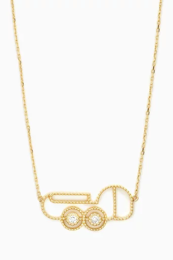 Arabic Letter ‘Ya’ Diamond Necklace in 18kt Gold