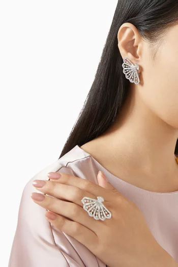 Fanfare Symphony Diamond Earrings in 18kt White Gold