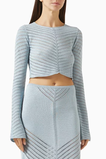 بلوزة رايا قصيرة منسوجة