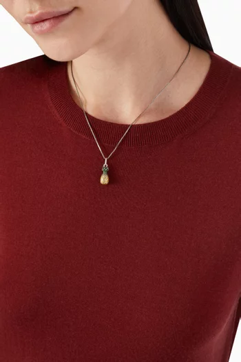 Pineapple Necklace in Enamel & Metal