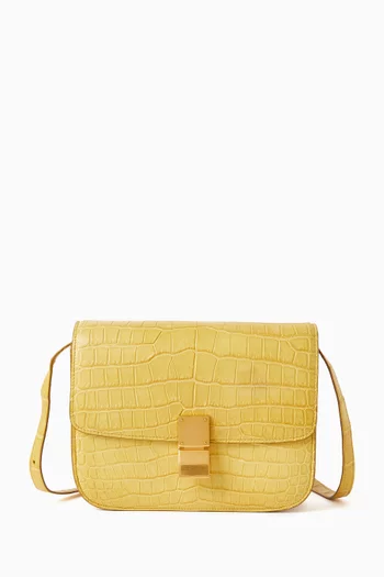 Medium Classic Box Shoulder Bag in Crocodile Leather