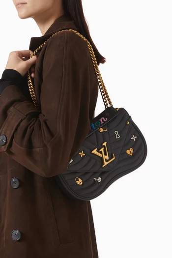 Quilted Love Lock New Wave Chain MM Bag in Leather