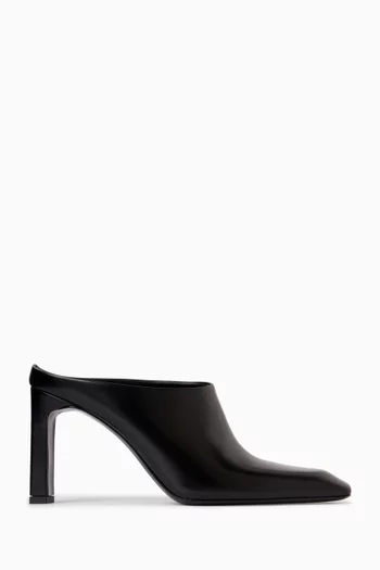 حذاء بار مفتوح من الخلف بكعب 85 مم جلد