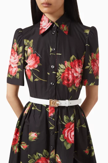 حزام بإبزيم بشعار DG مرصع بالكريستال جلد عجل