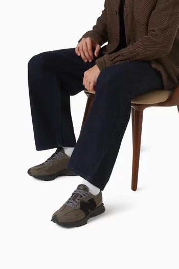 327 Logo Sneakers in Suede & Mesh