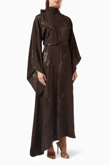 فستان بحافة غير متماثلة وحزام