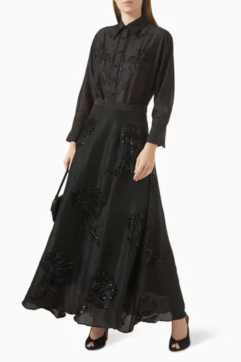 Rhinestone Embellished Maxi Skirt