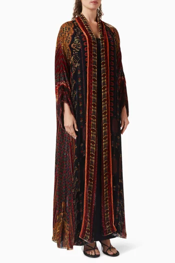 Printed Kimono in Silk Velvet