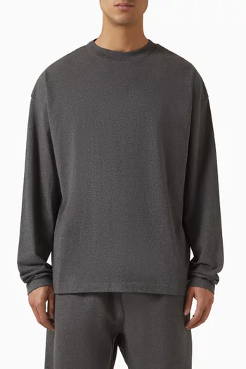 Embroidered Long-sleeve T-shirt in Cotton-jersey