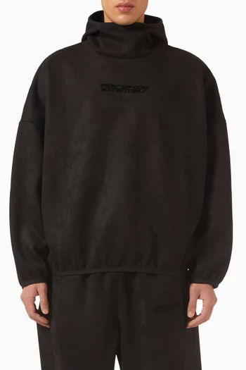 كنزة بغطاء رأس بتصميم عصري صوف بملمس شمواه