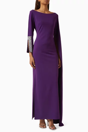 Crystal-embellished Slit Dress