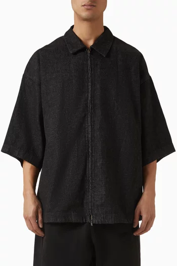 Full Zip Work Shirt in Denim