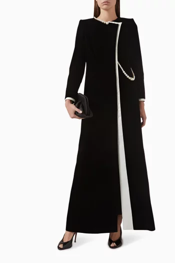 Pearl-trim Abaya