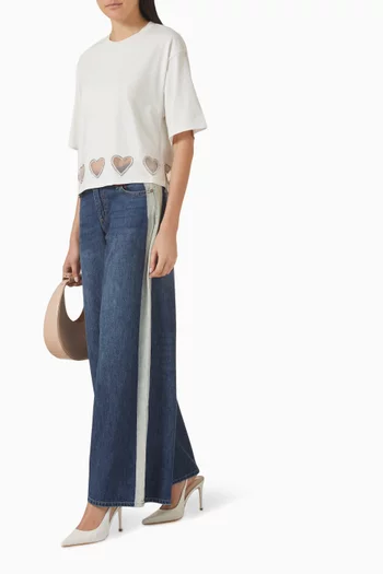 بنطال جينز ستو بقصة واسعة دينم