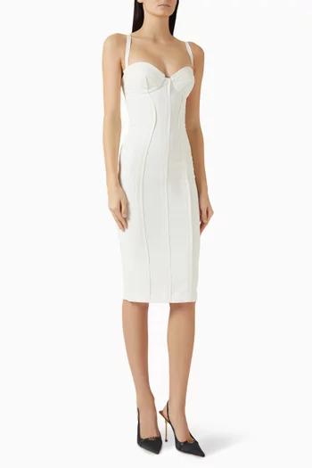 فستان بحافة غير محاكة كريب