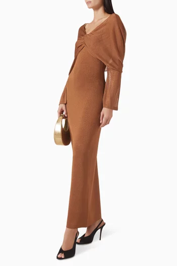 فستان سيلين طويل بعقدة