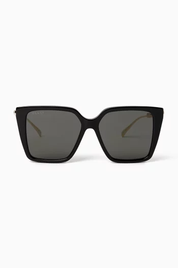 Square Sunglasses in Acetate & Metal