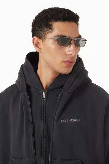 نظارة شمسية بإطار مستطيل معدن