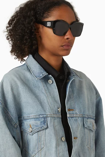 نظارة شمسية بإطار مربع أسيتات