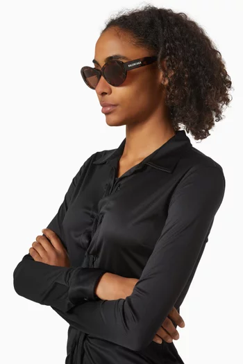 نظارة شمسية بإطار بيضاوي أسيتات