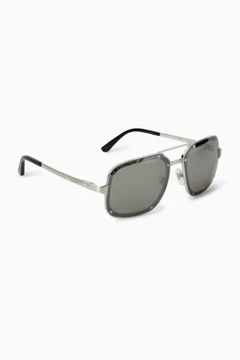 Santos de Cartier Aviator Sunglasses in Titanium