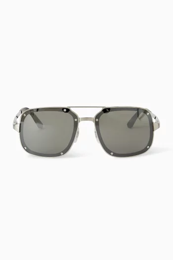 Santos de Cartier Aviator Sunglasses in Titanium