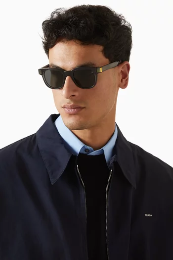 نظارة شمسية بإطار مربع أسيتات