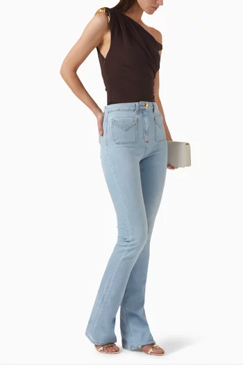 Embellished One-shoulder Bodysuit in Jersey