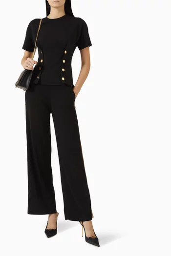 Button Corset T-shirt in Jersey