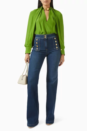 Palazzo High-waist Jeans in Denim