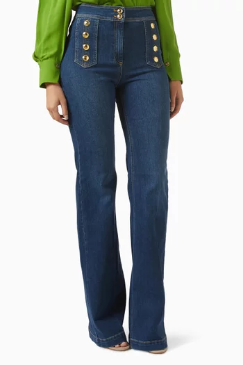 Palazzo High-waist Jeans in Denim
