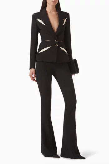 بنطال بحواف واسعة كريب بطبقتين