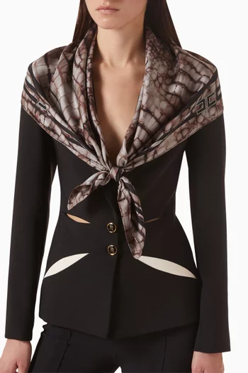 وشاح فولار بنقشة جلد التمساح حرير تويل