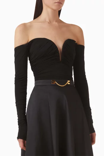 Drape Off-shoulder Bodysuit