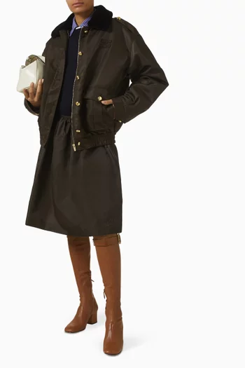 Shearling Blouson Jacket in Technical Gazar