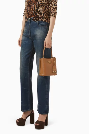 Mini Panier Top-handle Bag in Saffiano Leather