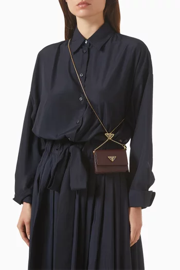 حافظة بطاقات بسلسلة جلد سافيانو