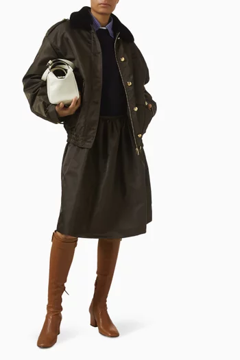 Mini Skirt in Technical Gazar