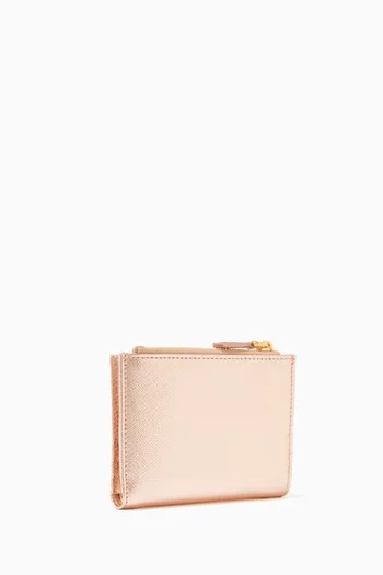 Small Wallet in Metallic Saffiano Leather