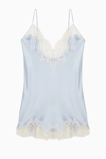 Silk Lace Mini Slip Dress