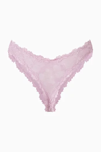 Stretch Lace Dipped Thong