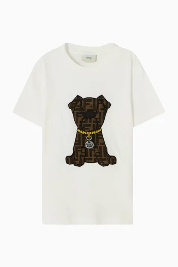 FF Dog Logo T-shirt in Cotton