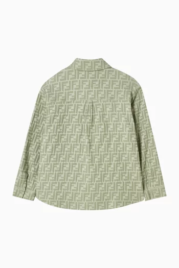 جاكيت بنقشة شعار الماركة بالكامل