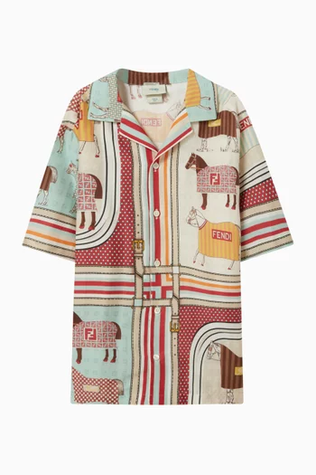 قميص بولينغ بطبعة حصان