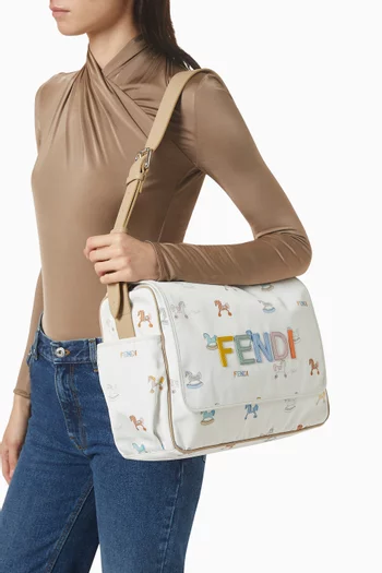 حقيبة مستلزمات أطفال بنقشة أحصنة