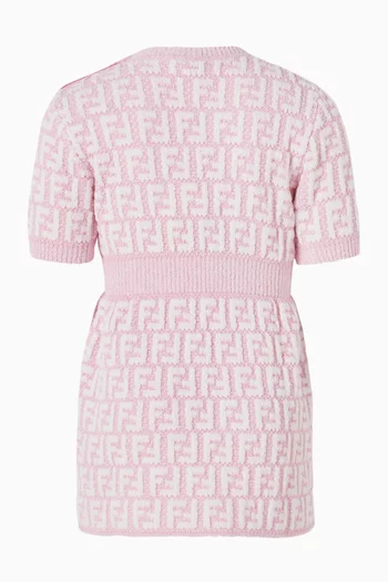 فستان منسوج بنقشة بشعار حرفي FF‏