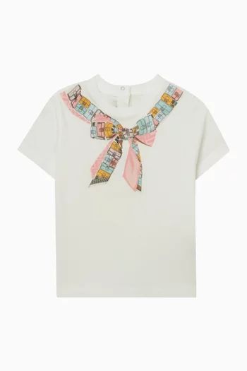 Bow-print T-shirt in Jersey
