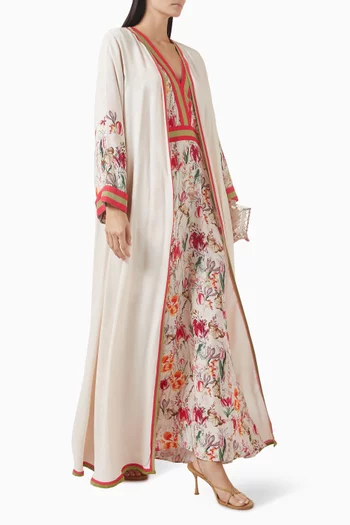 Floral-print Abaya Set
