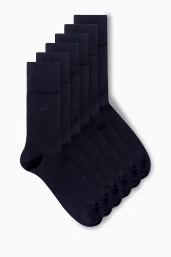 Mid-length Socks in Cotton, Set of 6